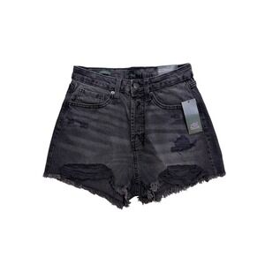 Wild Fable High-Rise Distressed Denim Shorts Women 4 Black EasyRigid Cutoff